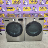 LG 5.0 cu. ft. Mega Capacity Smart Front Load Washer with TurboWash® 360° and AI Sensing WM5800HVA - Open Box and LG 7.4-cu ft Stackable Vented Electric Dryer with Steam Cycle in Graphite Steel DLEX5800V - Scratch & Dent (Moderate)
