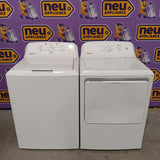 Hotpoint® 4.0 cu. ft. Capacity Washer with Cold Plus and Water Level Control HTW265ASWWW - Scratch & Dent (Moderate) and Hotpoint 6.2 cu. ft. Capacity Electric Dryer with Up To 120 ft. Venting and Shallow Depth HTX26EASWWW - Scratch & Dent (Moderate)