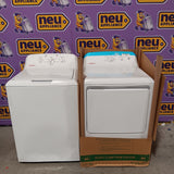Hotpoint® 4.0 cu. ft. Capacity Washer with Cold Plus and Water Level Control HTW265ASWWW - Scratch & Dent (Major) and Hotpoint 6.2 cu. ft. Capacity Electric Dryer with Up To 120 ft. Venting and Shallow Depth HTX26EASWWW - Scratch & Dent (Open Box)