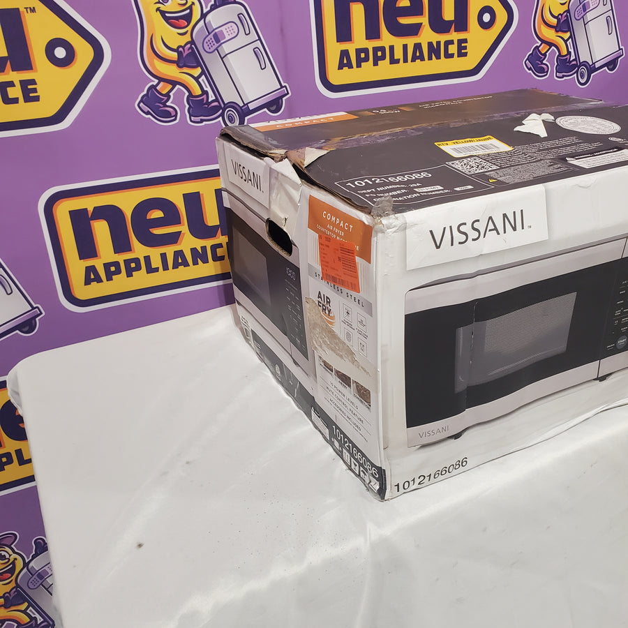 Vissani 19 in. 0.9 cu. ft. 900-Watt Countertop Microwave Oven in Stainless Steel with Convection and Air Fry VSCMAF09S2A09A - Open Box