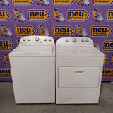 Whirlpool Top Load 3.8 Cu. Ft. Washer with Removable Agitator in White WTW4957PW - Certified Refurbished and Whirlpool 7-cu ft Electric Dryer in White WED5000DW - Certified Refurbished