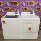 Whirlpool 4.2-4.3 Cu. Ft. Top Load Washer with 2-in-1 Removable Agitator and Soft Close Glass Lid WTW4307SW - Open Box and Whirlpool 7.0 cu. ft. Vented Front Load Electric Dryer in White with Adaptive Dry WED4107SW - Scratch & Dent (Minor)