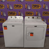 Maytag 4.2 Cu. Ft. Capacity Top Load Washer in White MTW4205SW - Open Box and MayTag 7.0 cu. ft. Top Load Electric Wrinkle Prevent Dryer MED4500MW - Scratch & Dent (Minor)