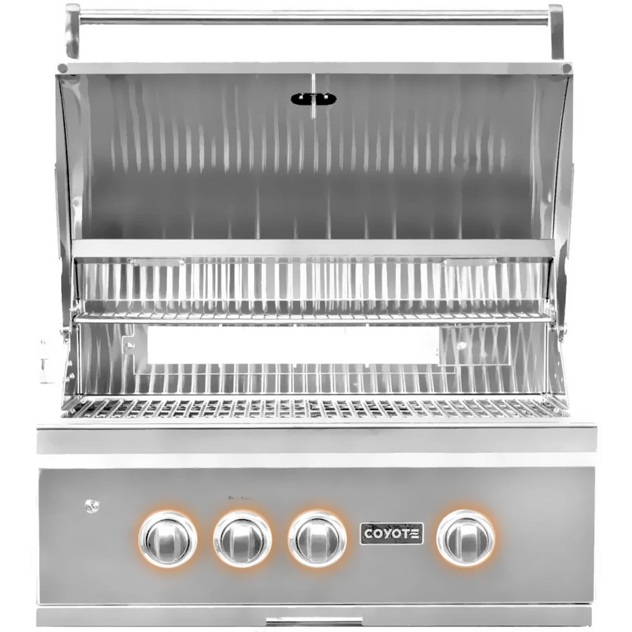 Coyote 30 Inch Built-In Grill with 2 Infinity Burners™, RapidSear™ Infrared Burner, 700 sq. in. Cooking Surface, Rotisserie and Smoker Box 1117267 - C2SL30NG - Open Box