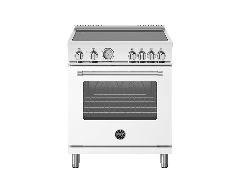 Bertazzoni 30 inch Induction Range, 4 Heating Zones, Electric Oven Master Series - Bianco Matt -  MAS304INMBIV