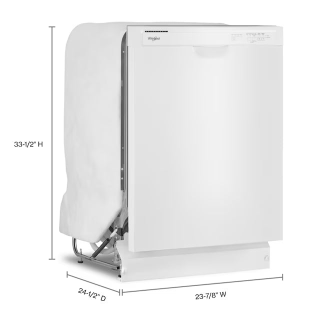 Whirlpool 24-in Front Control Built-in Dishwasher with Boost Cycle, Sani Rinse, and 57-Decibel in White 22321460 - WDF341PAPW - Scratch & Dent (Minor)