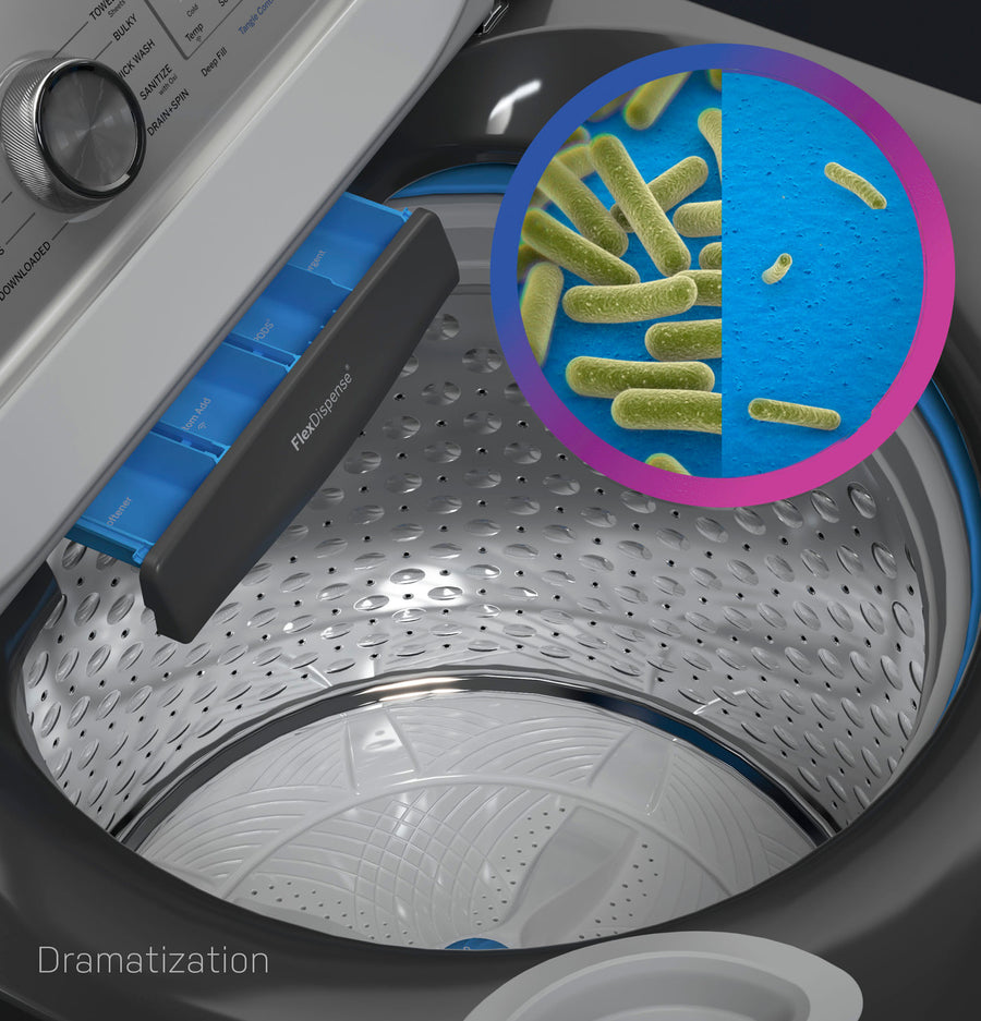 GE Profile™ ENERGY STAR® 5.0 cu. ft. Capacity Washer with Smarter Wash Technology and FlexDispense™ 22134SD243 - PTW600BPRDG - Scratch & Dent (Minor)