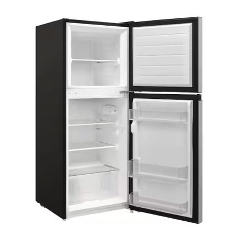 Vissani 4.5 cu. ft. Mini Refrigerator in Stainless Look with Glass Shelves, Top Freezer, and Energy Efficiency MDCM45SS5 - Scratch & Dent (Major)
