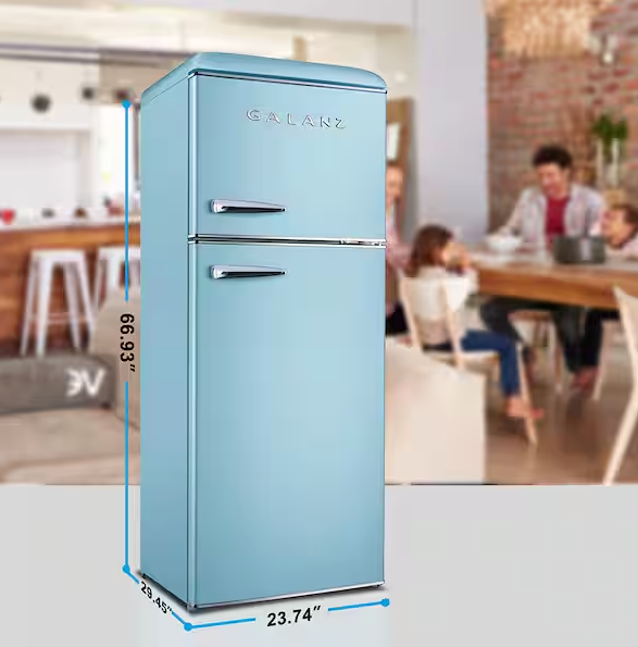 Galanz 12.0 Cu Ft Retro Top Mount Refrigerator 25CR225 - GLR12TBEEFR - Scratch & Dent (Minor)
