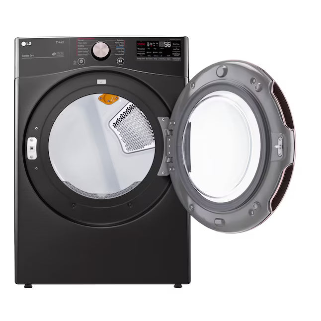 LG TrueSteam 7.4-cu ft Stackable Vented Gas Dryer with Steam Cycle in Black DLGX4001B - Scratch & Dent (Moderate)