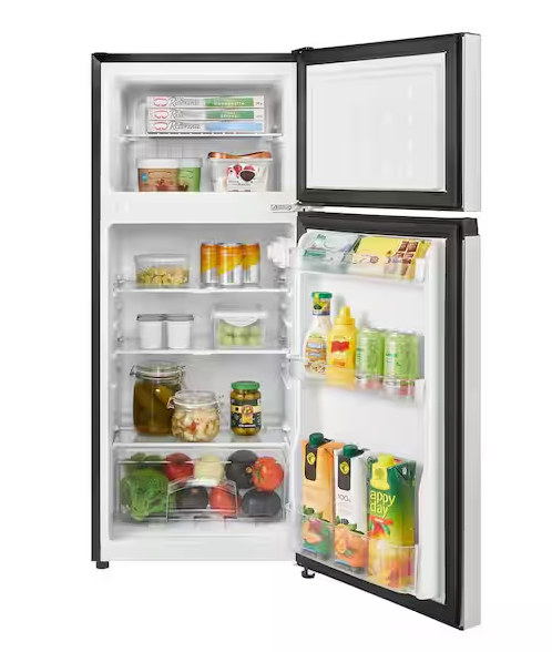 Vissani 4.5 cu. ft. 2-Door Mini Refrigerator in Platinum Steel with Freezer S155 - HVDR45PS - Scratch & Dent (Minor)
