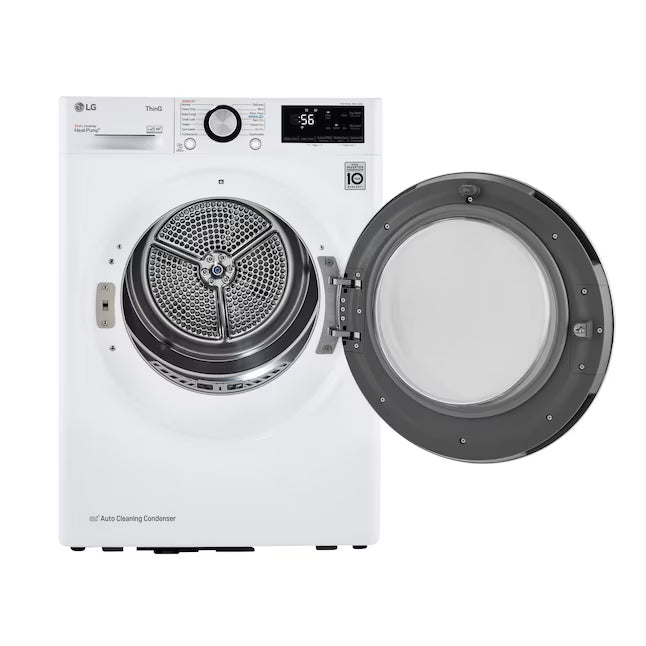 LG 24" Wide 4.2 cu.ft. Smart wi-fi Enabled Compact Front Load Dryer with Dual Inverter HeatPump™ Technology 251315SD1127 - DLHC1455W - Scratch & Dent (Minor)