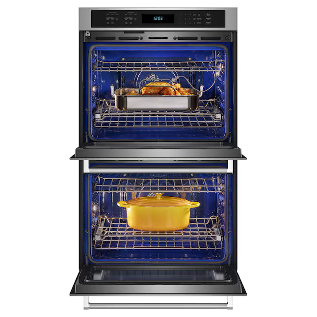 KitchenAid 30 inch Double Electric Wall Oven with Air Fry Self-cleaning in Stainless Steel KOED530PSS - Scratch & Dent (Minor)