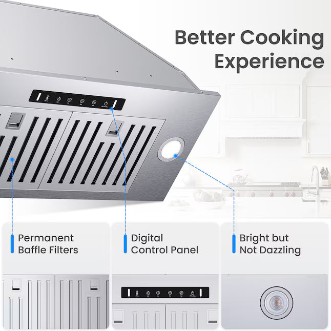 VIKIO 28 inch Ductless 550-CFM Black Insert Under Cabinet Range Hood VKRB1230T - New in Box