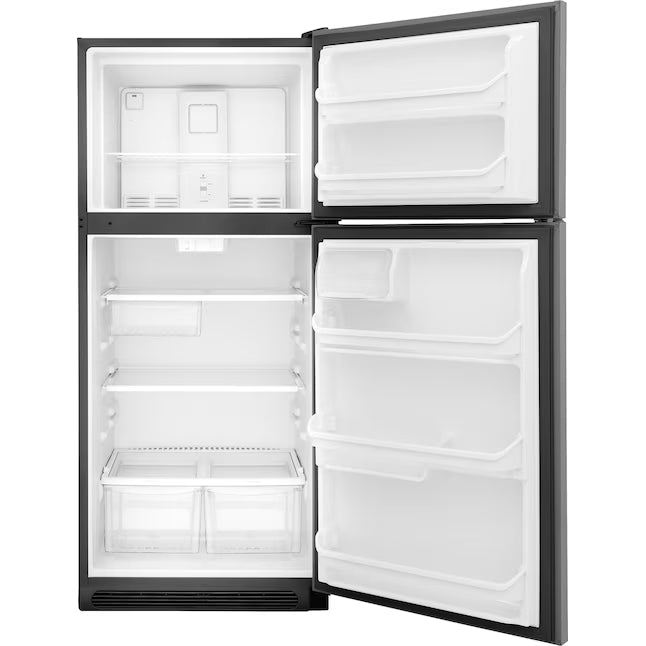 Frigidaire 20.4-cu ft Standard-Depth 30-in Wide Top-Freezer Refrigerator in EasyCare Stainless Steel LFTR2021TF - Scratch & Dent (Minor)