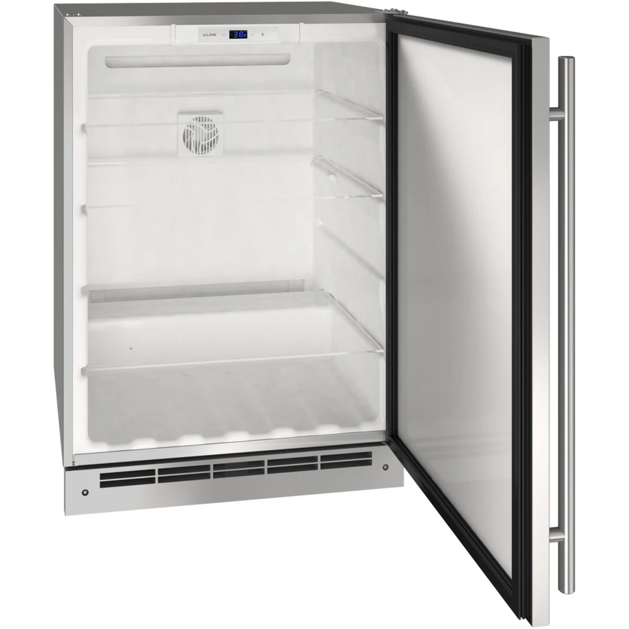 U-Line 24 Inch Outdoor Refrigerator with Convection Cooling System, Digital Touch Controls, LED Lighting, White Interior and 5.4 cu. ft. Capacity UORE124-SS01A - Open Box