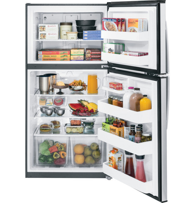 GE® ENERGY STAR® 21.1 Cu. Ft. Top-Freezer Refrigerator 31133SD127 - GTE21GSHSS - Scratch & Dent (Major)