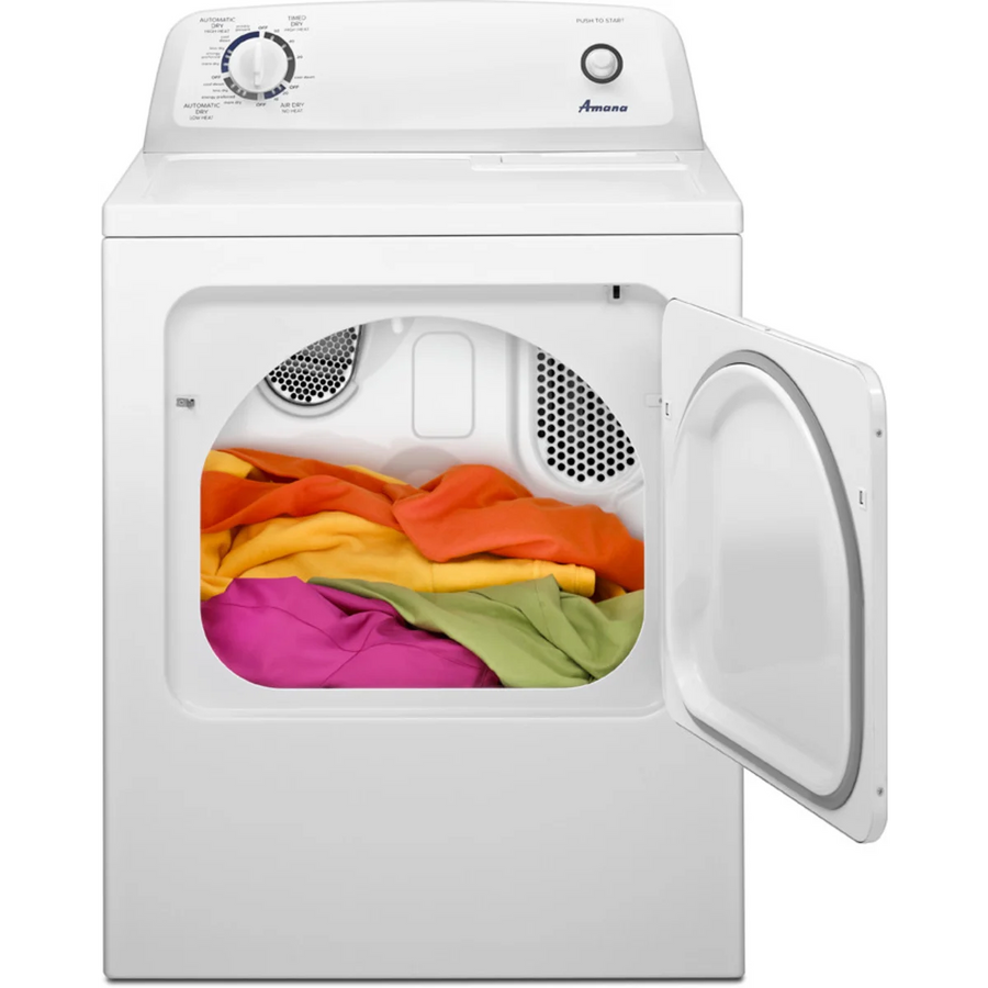 Roper 3.6 cu ft Agitator Top-Load Washer in White RTW4641BQ - Certified Refurbished and Amana 6.5 cu. ft. Electric Dryer with Automatic Cycles NED4600YQ - Certified Refurbished