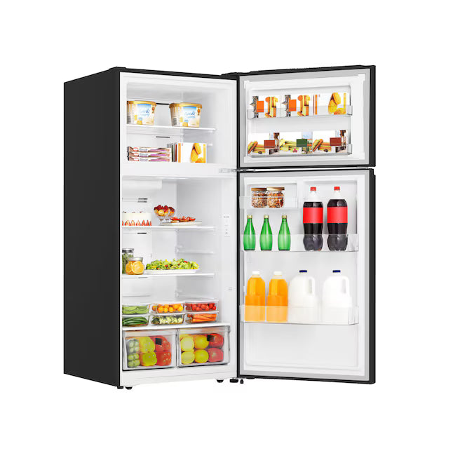 Hisense 18.0-cu ft Standard-Depth 30.0-in Wide Top-Freezer Refrigerator in Black HRT180N6ABD - Open Box