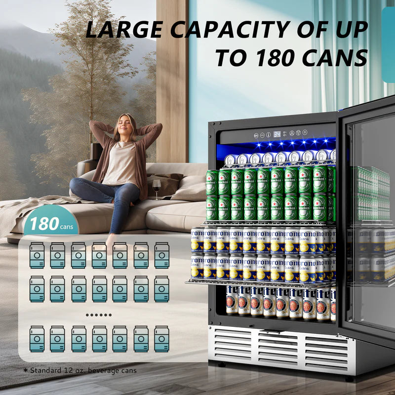 Euhomy Splash 150 Cans Beverage Refrigerator 251315SD1088 - BRU-04 - Scratch & Dent (Minor)