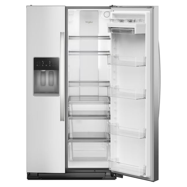 Whirlpool 20.85 Cu. Ft. Side-by-Side Counter-Depth Refrigerator with In-Door Ice & Water in Stainless Steel 22132SD131 - WRSC6536RZ - Scratch & Dent (Minor)
