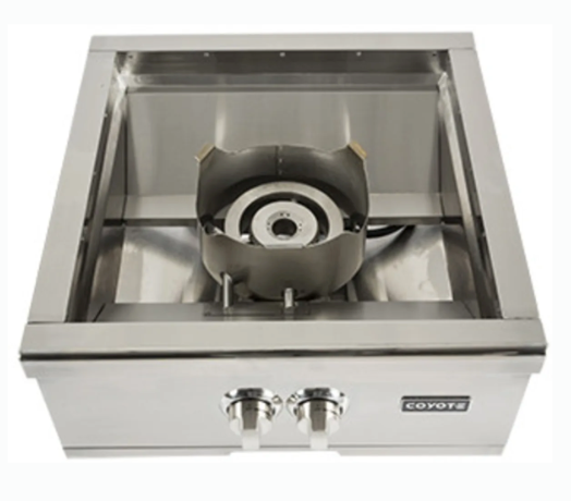 Coyote 24 Inch Built-in Power Burner with 60,000 Total BTU, Dual-Valve Burner, 1,000 BTU Simmer Performance, and 304 Grade Stainless Steel Body C1PBLP - Open Box