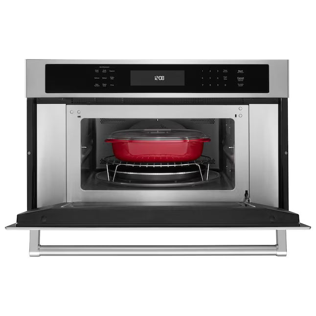 KitchenAid 1.4-cu ft 900 -Watt 29.75-in Built-In Microwave in Stainless Steel KMBP100ESS - Scratch & Dent (Minor)