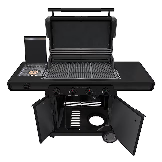 Charbroil Commercial Series Grill and Griddle Combo Grey/Black 4-Burner Infrared Natural Gas/Liquid Propane 463264024 - Open Box