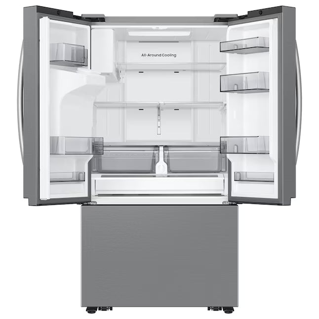 Samsung Bespoke AI Counter-Depth Sphere Ice 26-cu ft 36-in Wide French Door Refrigerator with Dual Ice Maker ( Fingerprint Resistant Stainless Steel ) ENERGY STAR Certified RF70F27SER - Scratch & Dent (Moderate)
