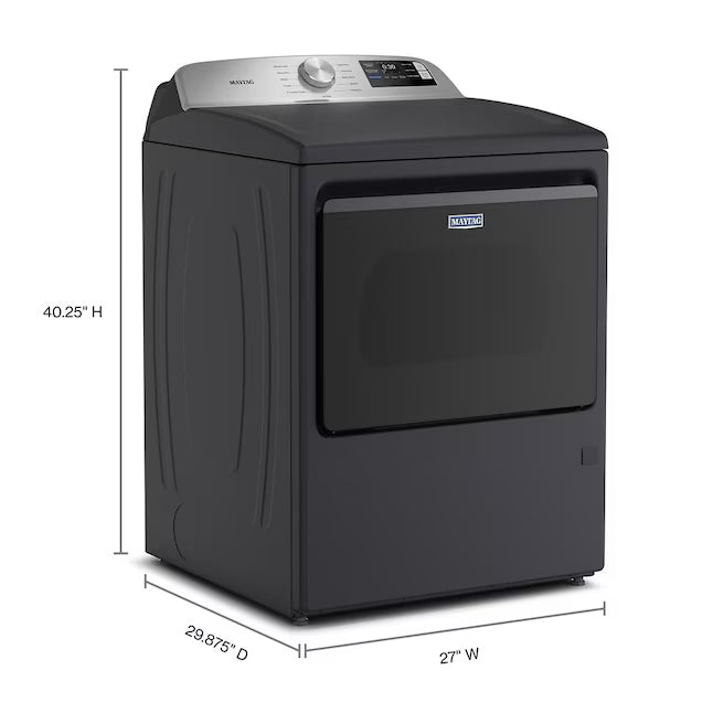 Maytag 7.4 cu. ft. vented Top Load Gas Dryer in Midnight Steel with Extra Power MGD6205RF - Scratch & Dent (Minor)