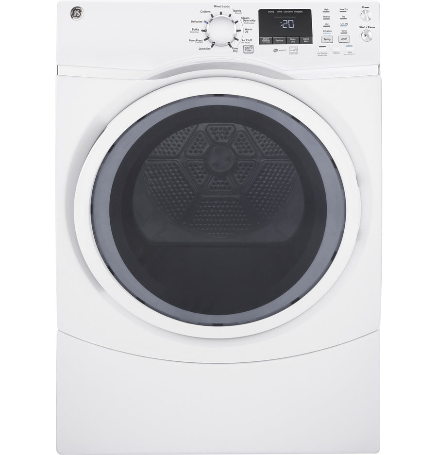 GE® 7.5 cu. ft. Capacity Front Load Electric Dryer with Steam in White GFD45ESSMWW - Certified Refurbished