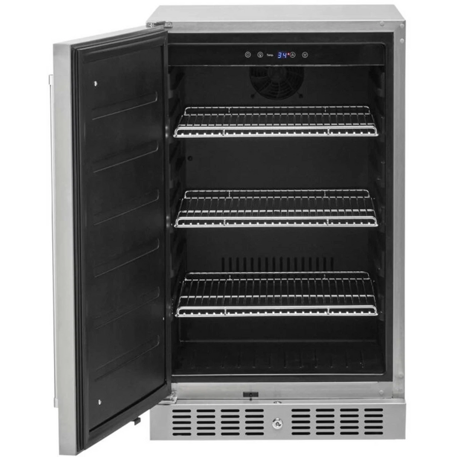 Coyote Outdoor Living 21" 4.1 Cu. Ft. Built-in Compact Refrigerator Left Hinge in Stainless Steel C121R-S-L - Scratch & Dent (Minor)