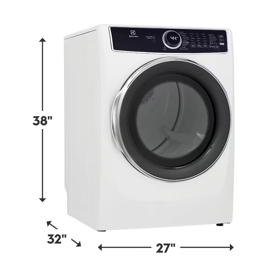 Electrolux 8.0 Cu. Ft. Stackable Gas Dryer with Steam and LuxCare Dry System in White 31134SD187 - ELFG7537AW - Scratch & Dent (Minor)
