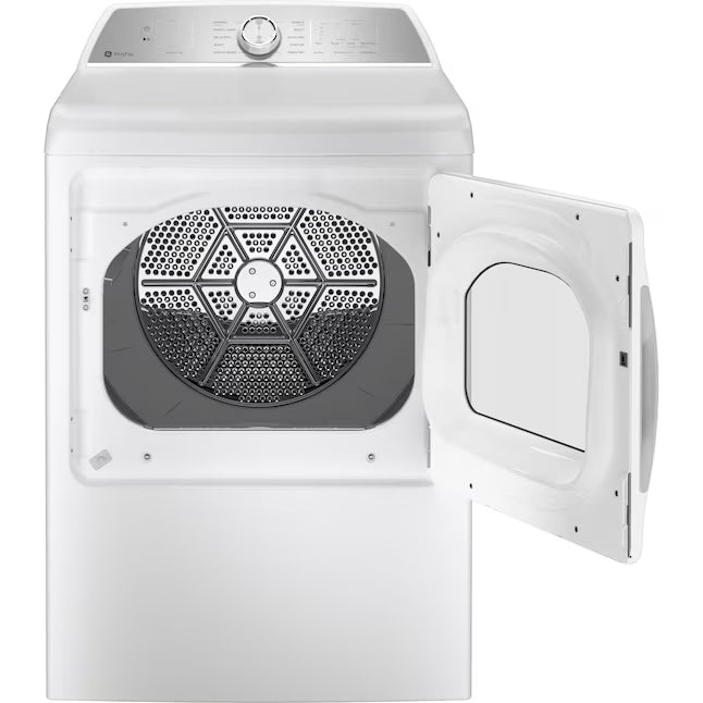 GE Profile™ ENERGY STAR® 5.0 cu. ft. Capacity Washer with Smarter Wash Technology PTW600BSRWS - New in Box and GE Profile™ ENERGY STAR® 7.4 cu. ft. Capacity Electric Dryer with Sanitize Cycle 16229 - PTD60EBSRWS - Scratch & Dent (Moderate)