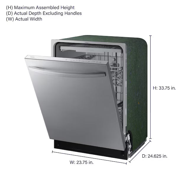 Samsung 24 in. Built-In Tall Tub 51 dBA Dishwasher in Fingerprint Resistant Stainless Steel with 3rd Rack and AutoRelease Door 25SD051 - DW80CG4051SR - Scratch & Dent (Major)