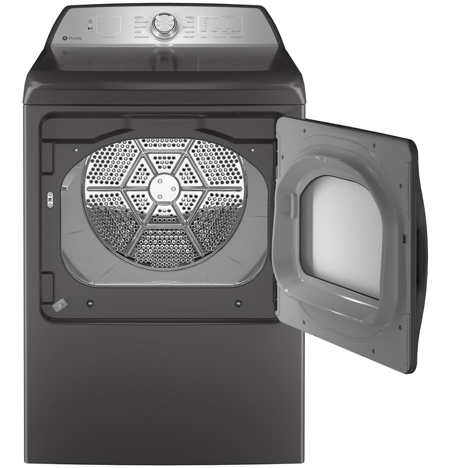 GE Profile™ ENERGY STAR® 5.0 cu. ft. Capacity Washer with Smarter Wash Technology and FlexDispense™ PTW600BPRDG - New in Box and GE Profile ENERGY STAR 7.4 cu. ft. Electric Dryer with 120 ft. Venting in Diamond Gray GE9874E - PTD60EBPRDG - New in Box