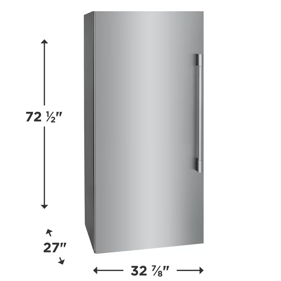 Frigidaire Professional 19 Cu. Ft. Single-Door Refrigerator in Stainless Steel FPRU19F8WF - Scratch & Dent (Minor) and Frigidaire Professional 19 Cu. Ft. Single-Door Freezer FPFU19F8WF - Scratch & Dent (Moderate)