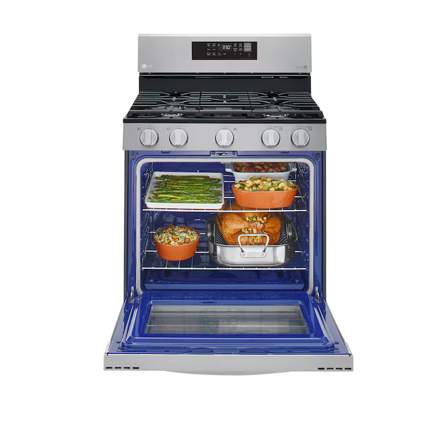 LG 5.8 cu. ft. Smart Wi-Fi Enabled Fan Convection Gas Range with Air Fry & EasyClean® 21SD026 - LRGL5823S - Scratch & Dent (Minor)