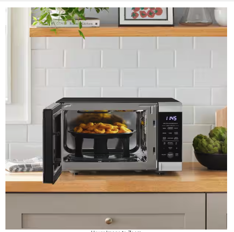 Vissani 19 in. 0.9 cu. ft. 900-Watt Countertop Microwave Oven in Stainless Steel with Convection and Air Fry SA318 - VSCMAF09S2A09A - Open Box