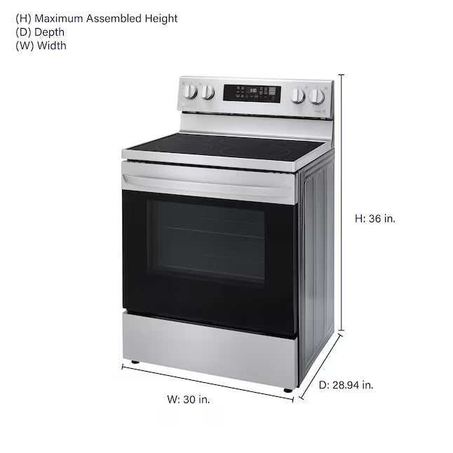 LG 6.3 cu. ft. Smart Wi-Fi Enabled Fan Convection Electric Range with Air Fry & EasyClean® LREL6323S - Scratch & Dent (Minor)