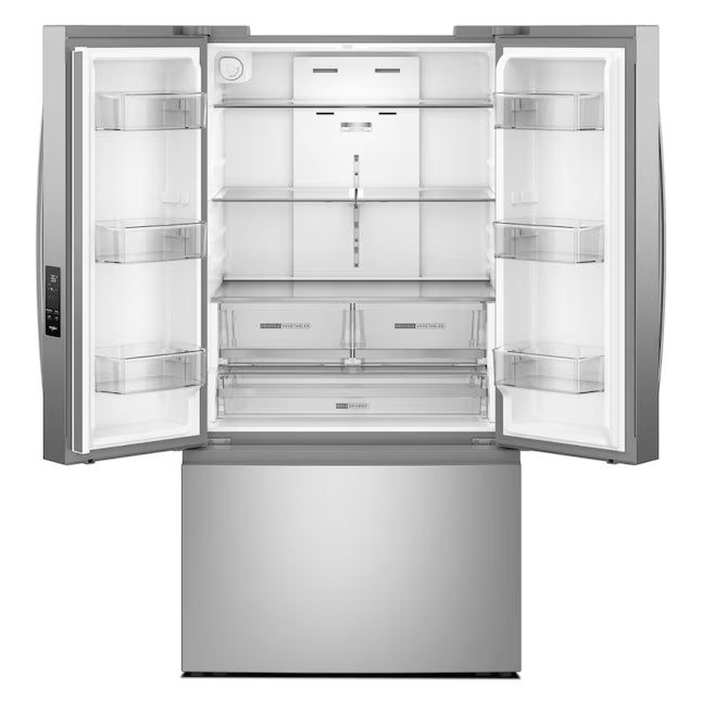 Whirlpool 31 cu. ft. Standard Depth French Door Refrigerator in Fingerprint Resist Stainless Finish w/ Interior Dispenser WRFF3336SZ - Scratch & Dent (Minor)