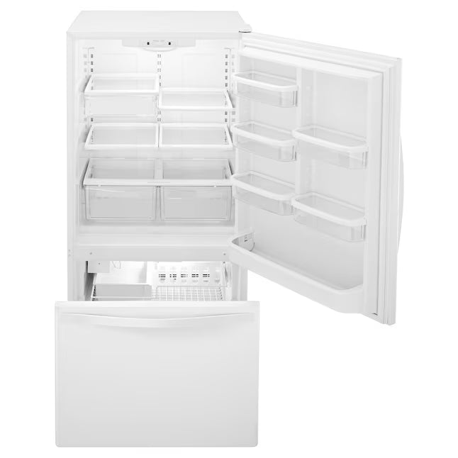Whirlpool 18.7 cu. ft. Bottom Freezer Refrigerator in White WRB329DMBW - Scratch & Dent (Minor)