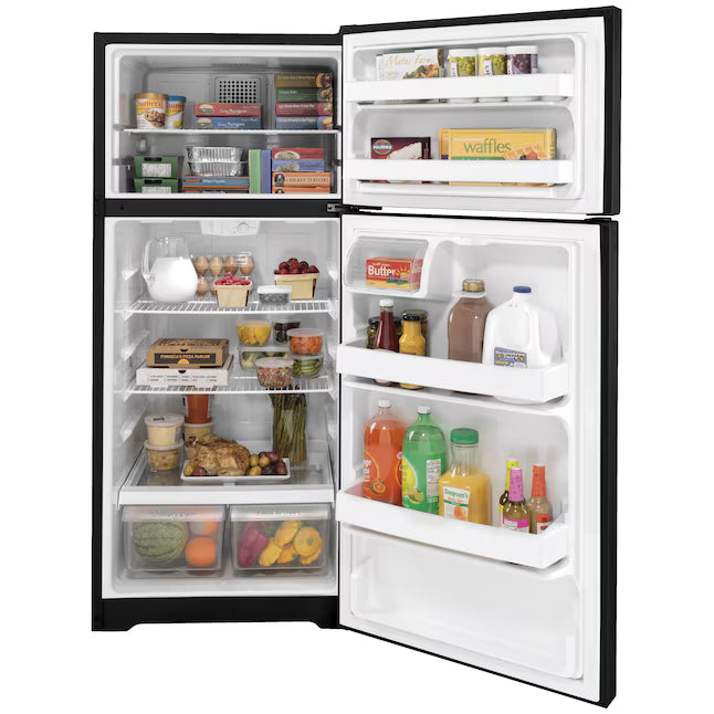 GE® 16.6 Cu. Ft. Top-Freezer Refrigerator in Black GE9914 - GTS17DTNRBB - New In Box