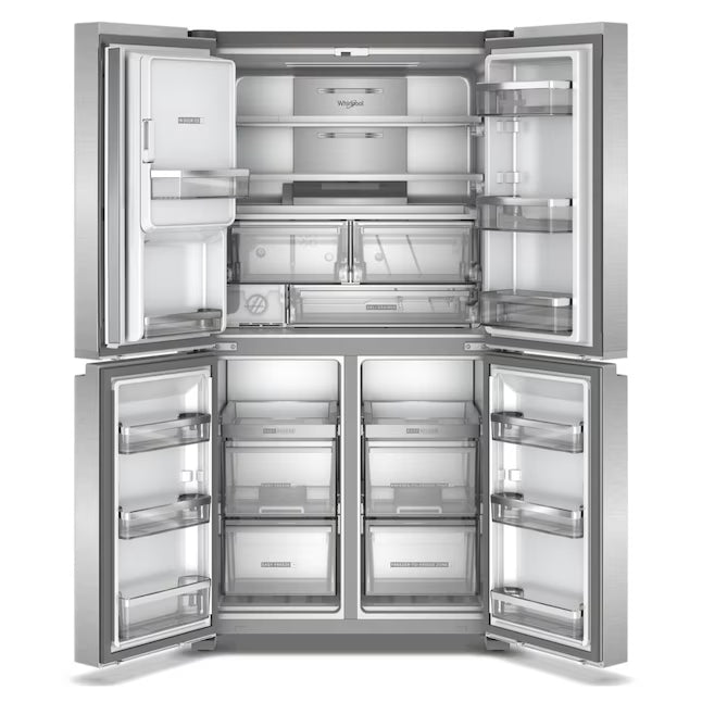 Whirlpool Stainless Steel Counter Depth 4 Door French Door Refrigerator with Ice Maker in Door and Triple Evaporation System 30131SD2 - WRQC7836RZ - Open Box