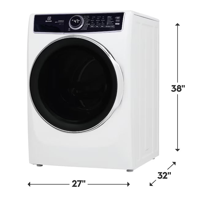 Electrolux 4.5 Cu.Ft. Stackable Front Load Washer with Steam and SmartBoost Wash System ELFW7637AW - Scratch & Dent (Moderate) and Electrolux 8.0 cu. ft. Front Load Electric Dryer with Perfect Steam 16182 - ELFE7637AW - Open Box
