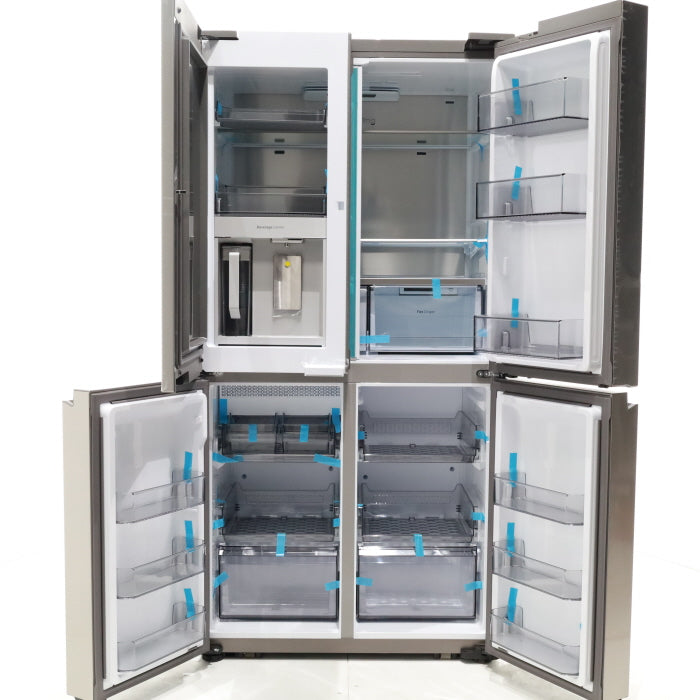 Pictures of Counter Depth Fingerprint Resistant Stainless Steel ENERGY STAR Samsung 22.8 cu. ft. 4 Door Flex Refrigerator with Beverage Center - Scratch & Dent - Major - Neu Appliance Outlet - Discount Appliance Outlet in Austin, Tx