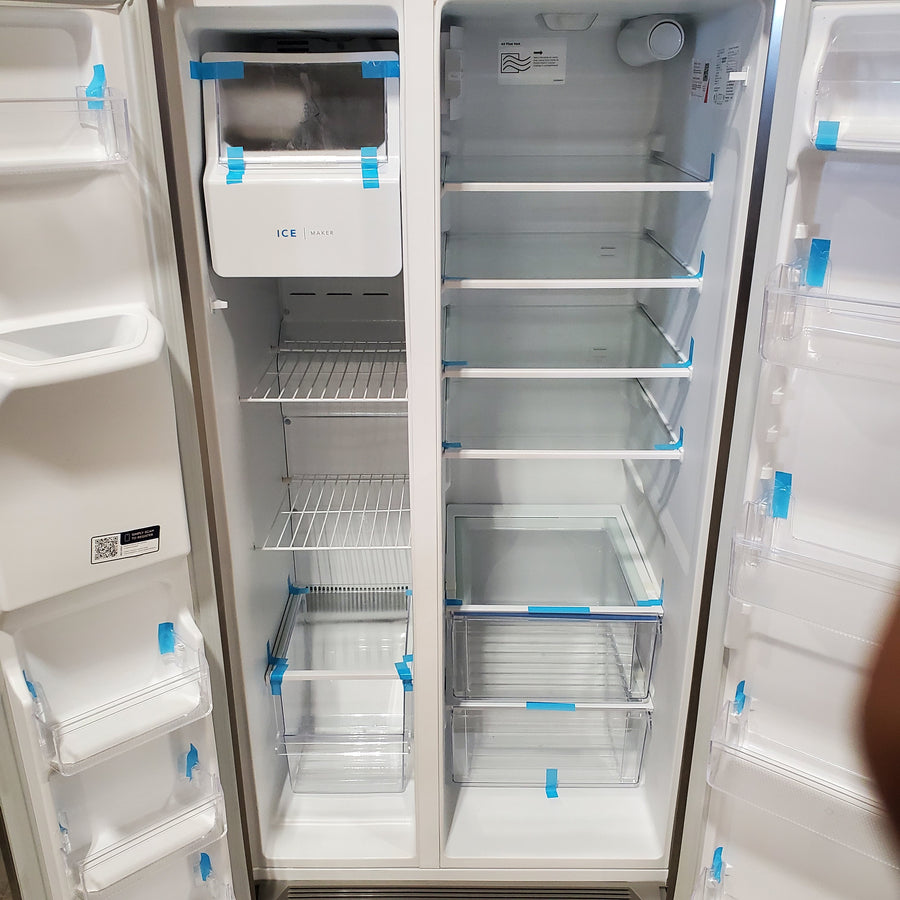 Frigidaire 25.6-cu ft ENERGY STAR Side-by-Side Refrigerator with Ice Maker in Fingerprint Resistant Stainless Steel 24SD49 - FRSS26L3AF - Scratch & Dent (Minor)