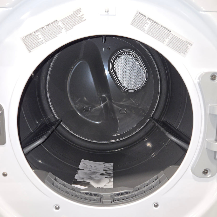 Samsung 7.5 cu. ft. Front Load Electric Dryer with Smart Care in White 6SD92 - DVE45T6000W - Open Box