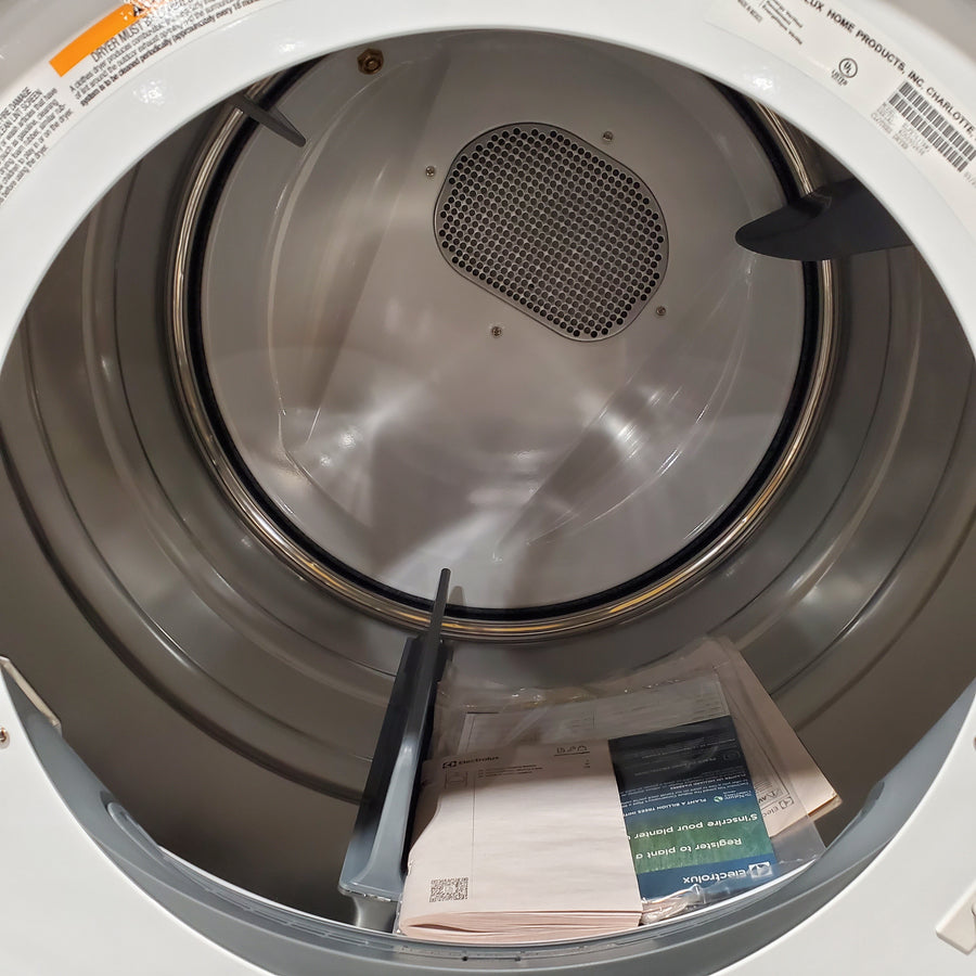 Electrolux 4.5 Cu.Ft. Stackable Front Load Washer with Steam and SmartBoost Wash System ELFW7637AW - Scratch & Dent (Moderate) and Electrolux 8.0 cu. ft. Front Load Electric Dryer with Perfect Steam ELFE7637AW - Scratch & Dent (Minor)