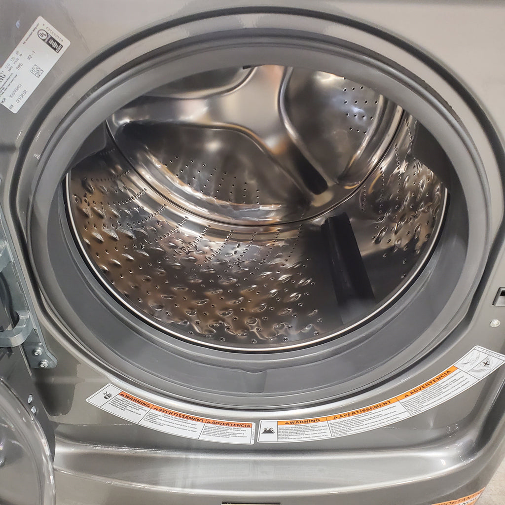 Maytag 4.5-cu ft High Efficiency Stackable Steam Cycle Front-Load Washer MHW5630HC - Scratch & Dent (Minor) and Maytag 7.3-cu ft Stackable Vented ENERGY STAR Electric Dryer 16059 - MED5630HC - Scratch & Dent (Minor)